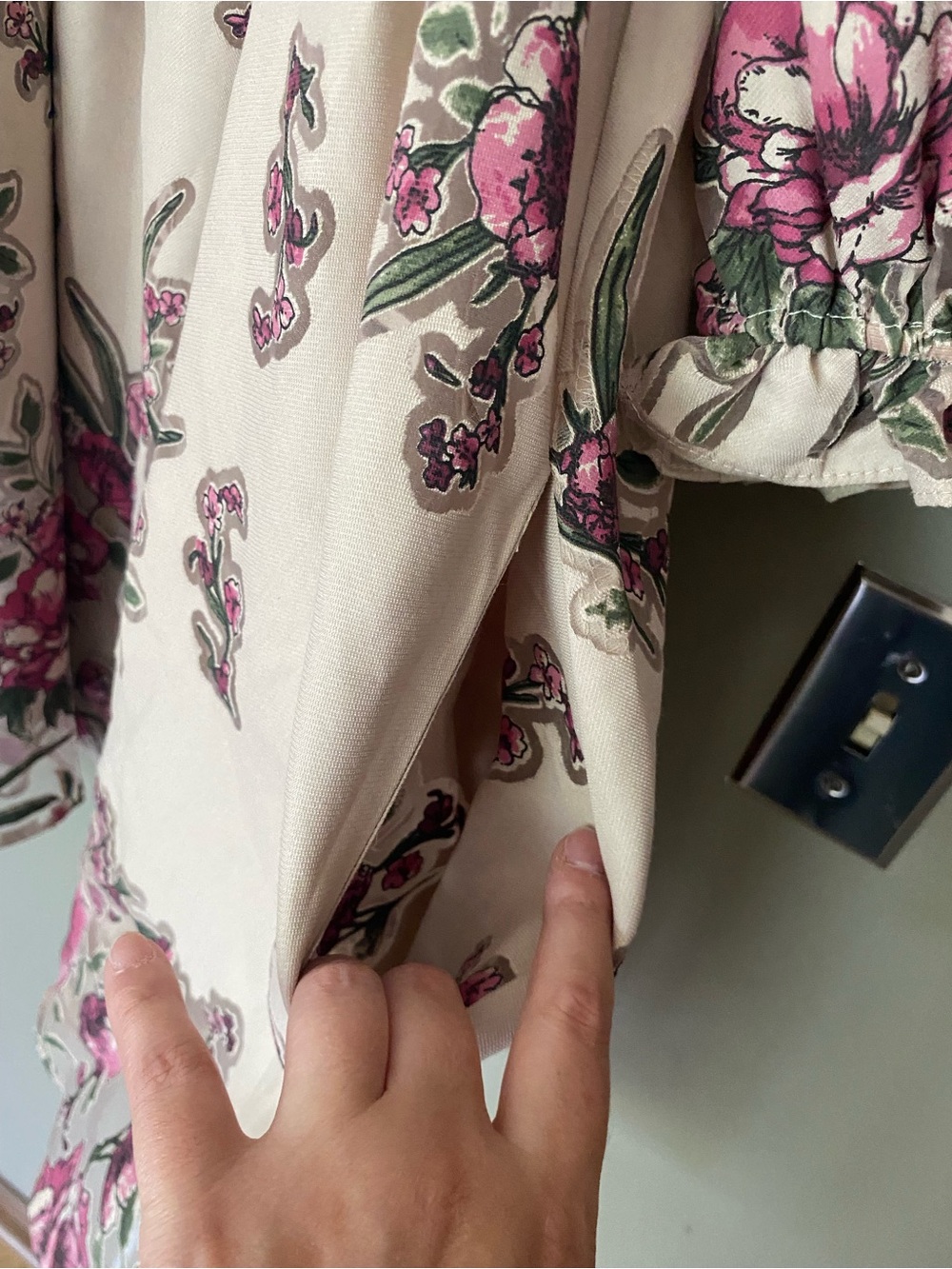 ARULA x ALTAR’D STATE Floral Square-Neck Puff Sleeve Mini Dress Size X (10/12) - Picture 10 of 10